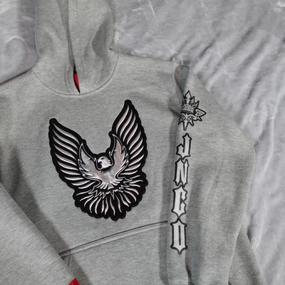 Sudadera con capucha vintage JNCO Eagle bordada para hombre M (se adapta a pequeña) grunge Y2K gris  Foto 1 de 4