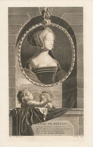 Anne Boleyn Queen England Portrait Engraving Copperplate Engraving 1690 - Picture 1 of 1