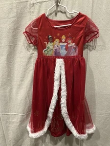 Disney Princess Nightgown Pajamas Red Holiday Christmas Satinet Tulle NWOT 4/5 - Picture 1 of 7