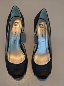 Anne Klein Akserafina Women's Black Peep Toe Platform Pumps Size 9 - Picture 1 of 5