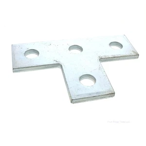 B-Line Steel Zinc Four Hole Flat Tee Plate Connector 9/16" Hole Mounting B133-ZN - Picture 1 of 5