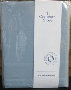 The Company Store Cotton Solid Velvet Flannel Powder Blue - TWIN XL - Picture 1 of 3