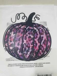 Purple Leopard Print Pumpkin DTF Heat Transfer Fall Halloween Shirt Design - Picture 1 of 2
