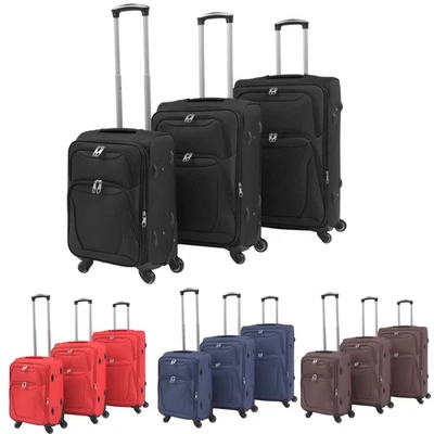3 Teilig Reisekoffer Set Stoff Stoffkoffer Trolley Reisekoffer Weichschalen S-L - Bild 1 von 4