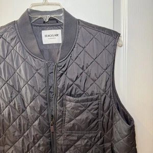 Men's Haggar Outerwear Quilted Vest Color: Grey, Size: XL - Picture 1 of 6
