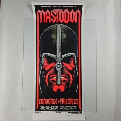 Mastodon Converge Priestess Feb 8 2007 Tour Concert Poster Mike Martin S/N - Image 1 of 4