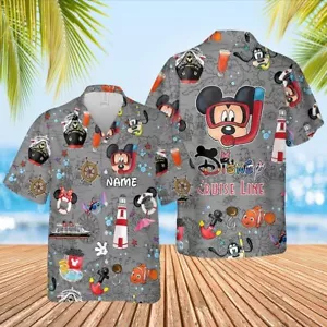 Personalized Mickey Friends Cruise Line Pirates Of The Caribbean Hawaiian Shirt - Picture 1 of 2