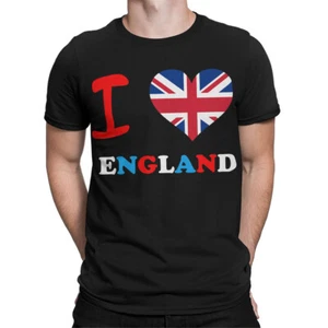 I Love England Heart Britain UK Patriotic Union Jack Mens Womens T-Shirts #T236 - Picture 1 of 6