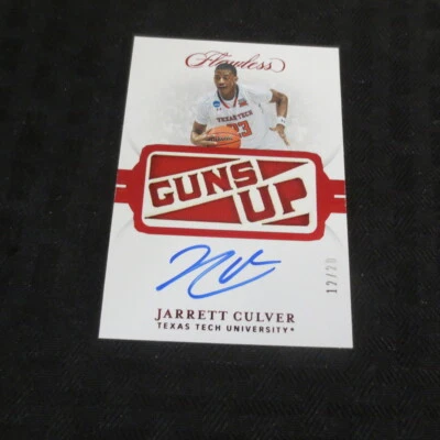 2019 Panini Flawless #106 Jarrett Culver Guns Up Autograph 12/20      - Image 1 of 2