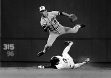 Baltimore Orioles Cal Ripken jr Turns Two Game Action 8 X 10 Photo Picture