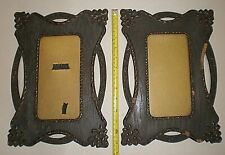 Pair Of Antique Wooden Arts & Craft Picture Frames For Repair (CR)