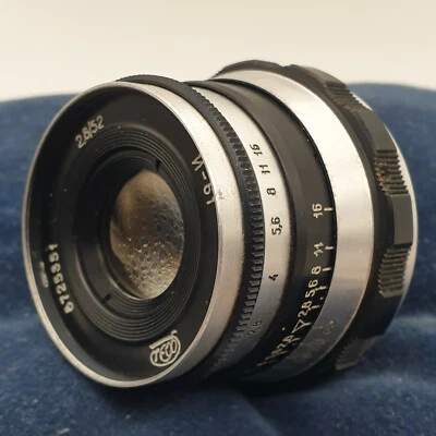 Lens Industar 61 2.8/52mm Soviet Era m39 Lens Zebra for RF 35mm Camera Fed Zorki - Image 1 of 4