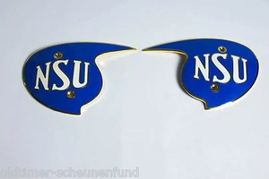 Tankemblem NSU Konsul, Max, Lux emailliert Set mit linken und rechten Wappen - Picture 1 of 4