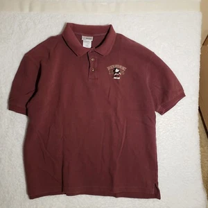 Camisa polo acanalada roja oscura grande de colección Disneyland Resort 1955 para hombre RARA - Imagen 1 de 7