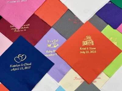 500 personalized beverage napkins graduation wedding baby showerl birthday party - Image 1 of 4