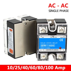 Single-phase 10-100A Solid State Relays AC-AC SSR Input 70-280V Output 240-480V - Picture 1 of 18