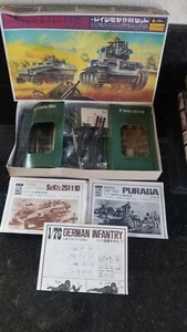 VINTAGE FUJIMI GERMAN BLITZKRIEG SD.KFZ 251 & 38T TANK DIO 1/76 SCALE MODEL KIT - Picture 1 of 2