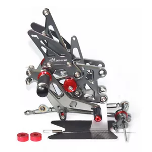Adjustable HONDA CBR 600RR 2009-2016 ABS Rearsets Foot Pegs Rear set GY - Picture 1 of 9