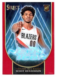 2023 Select #7 Scoot Henderson Neon Icon Red RC Portland Trailblazers - Picture 1 of 2