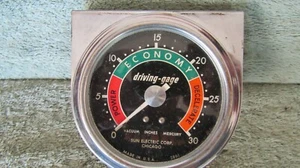 Vintage SUN 3" Driving Gage Vacuum Gauge # 2801 With Chrome Bracket Used Tested - Picture 1 of 8
