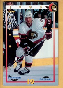 1995-96  Bell Mobility Ottawa Senators  Alexei Yashin    Postcard   6x4 inches