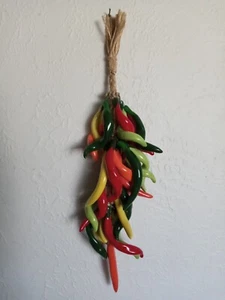 Hanging Ceramic Chile Peppers Decor Variety Color Southwestern - Picture 1 of 12