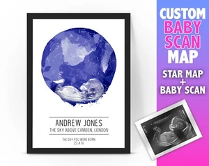 Escaneo BEBÉ Personalizado MAPA ESTELAR Impresión de Constelación/Nueva idea de regalo para mamá/madre - Imagen 1 de 3