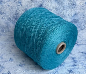 Linen tape yarn Color Turquoise 94/6% Linen/Polyamide 290m/100g, Per 100g - Picture 1 of 7