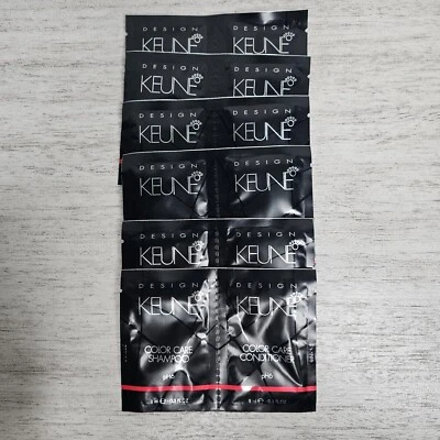 KEUNE DESIGN Color Care Shampoo & Conditioner Duo Sample Packets .3 oz-LOT OF 6 - Image 1 of 3