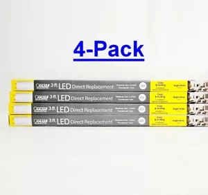 4-PACK Feit 3ft 16W Bright White 3000K G13 Base (T8/T12 Replacement) LED Tubes - Picture 1 of 6