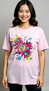 Vintage Pink Powerpuff Girls Tshirt Oversized Teen - Picture 1 of 13