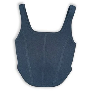 Neu ohne Etikett Aritzia Babaton geformtes Strick Bustier Tank Korsett Granit rauchblau Gr. XS - Bild 1 von 5