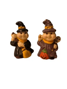Vintage Gurley Halloween Witch Candles Lot of 2 Skull and Pumpkin Unused 6” - Picture 1 of 11