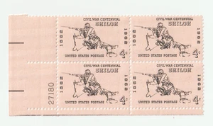 1961 Shiloh Guerra Civile Blocco di Quattro Francobolli 4c Ottimo P1C - Foto 1 di 3