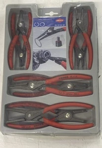 KNIPEX Tools 00 20 04 SB, Precision Circlip Snap-Ring Red Pliers 8-Piece Set - Picture 1 of 4