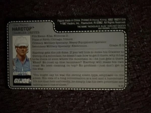 Hard Top V1 Vintage GI Joe Uncut File Card Only 1987 Defiant Crawler Red Back - Picture 1 of 10