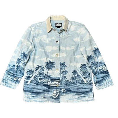 Ralph Lauren Naval Supply Mujer Vintage Floral Denim Chaqueta Botón Informal M Foto 1 de 4