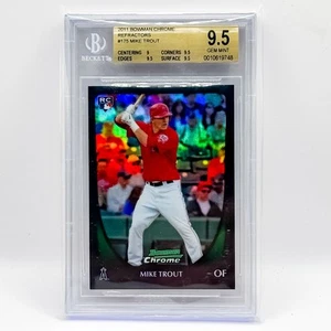 2011 Bowman Chrome Mike Trout Refractors Rookie BGS 9.5 - Picture 1 of 2