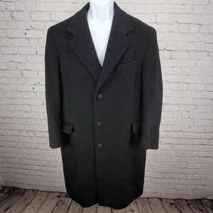 Abrigo De Colección Dorchester Burkhardt's Negro Mezcla Cachemira Forrado con Botones EE. UU. 40S - Imagen 1 de 23