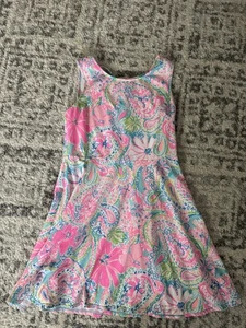 LILLY PULITZER Kids' Girl's Neon Floral Carice Dress Size 14 - Picture 1 of 4