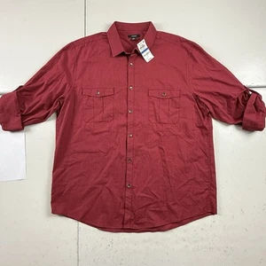 Alfani Shirt Mens XL Red Button Up Long Sleeve New - Picture 1 of 13