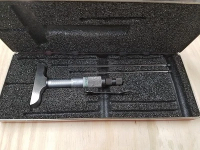 Starrett No. 449 Depth Micrometer .0-3 with 3 Rods & Wrench in Original Case/box - Image 1 of 4