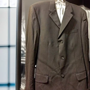 AXCESS (Claiborne Co.) Men Wool 3 Button Formal Business Suit Jacket 42L Black - Picture 1 of 10