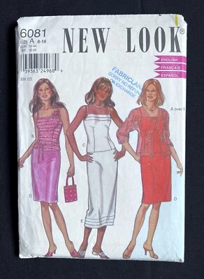 New Look 6081 Misses Skirt, Top, Jacket, Belt 1990's Sewing Pattern s 8-18 Uncut - Image 1 of 2