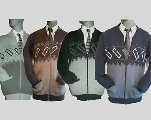 Pattern Zip Up Fasten Big Sizes Zipper Cardigan Knitted Cardigans 3XL 4XL 5XL6XL - Picture 1 of 9