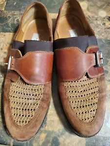 Lorenzo Banfi Loafers Mens Two Tone Leather S Shoes Made In Italy Size 8.5 M - Picture 1 of 7