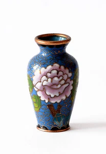 Cloisonnè Vase Verarbeitung Draht Kupfer Chinesisch Oriental Ancient Antique Vase H.5 cm - Bild 1 von 1