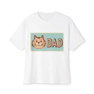 Dad Cat Graphic Unisex Oversized Tee - Perfect Gift for Father's Day - Picture 1 of 57