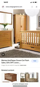 Mamas And Papas Ocean Furniture Solid Golden Oak - Wardrobe, Drawers, Cot - Picture 1 of 10