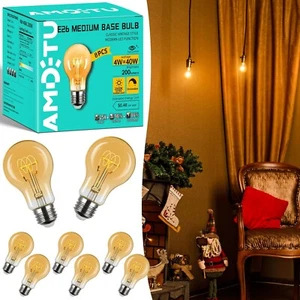 Edison Vintage LED Bulb 4W E26 Base A19 Incandescent Dimmable 40 Watt 2200K S... - Picture 1 of 7